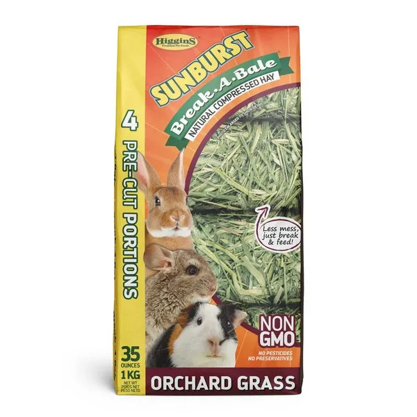 35 oz. Higgins Sunburst Break-A-Bale Orchard Grass Hay - Treats
